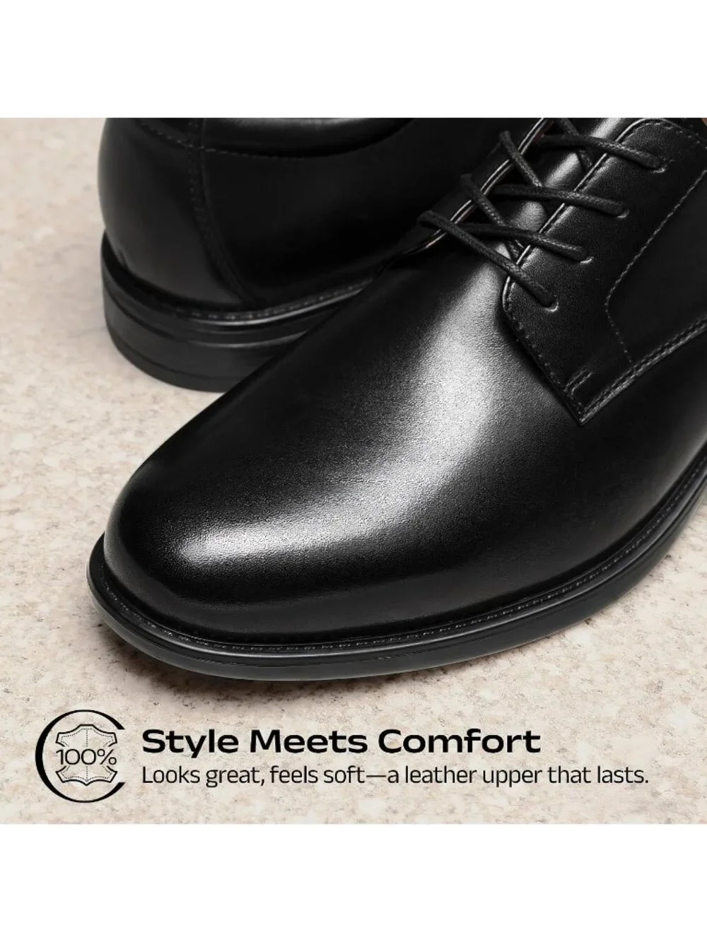 Men’s Black Leather Comfort Oxford Dress Shoes Derby Lace Up Business Formal